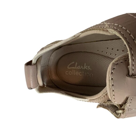 Clarks Collection Teagan Step Sneakers Women's 10 Sand Leather Fisherman Sandals - Picture 8 of 11